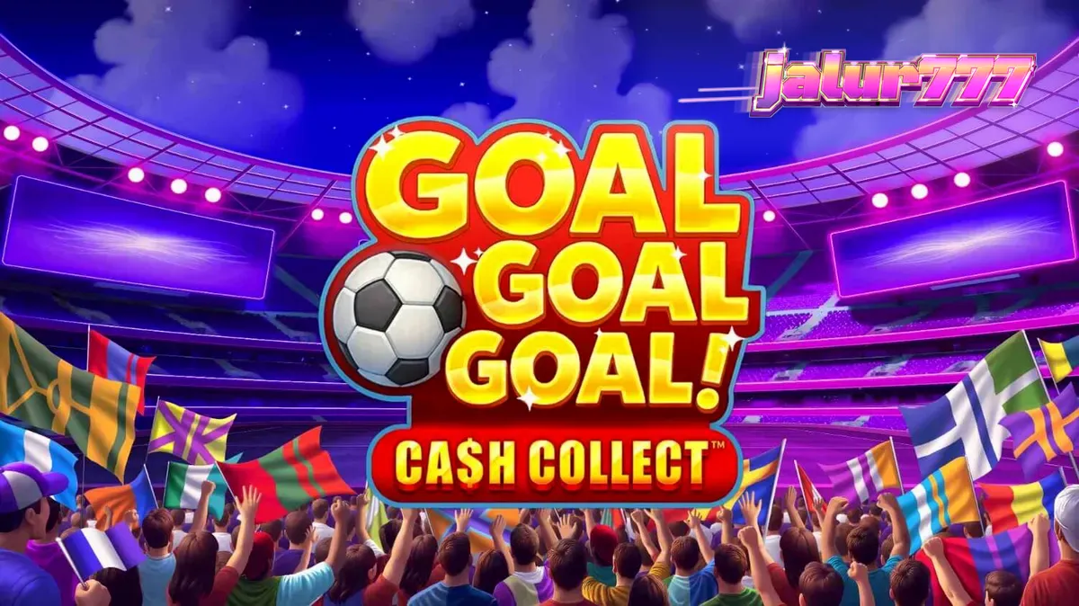 Tampilan visual stadion sepak bola dalam permainan slot Goal Goal Goal: Cash Collect